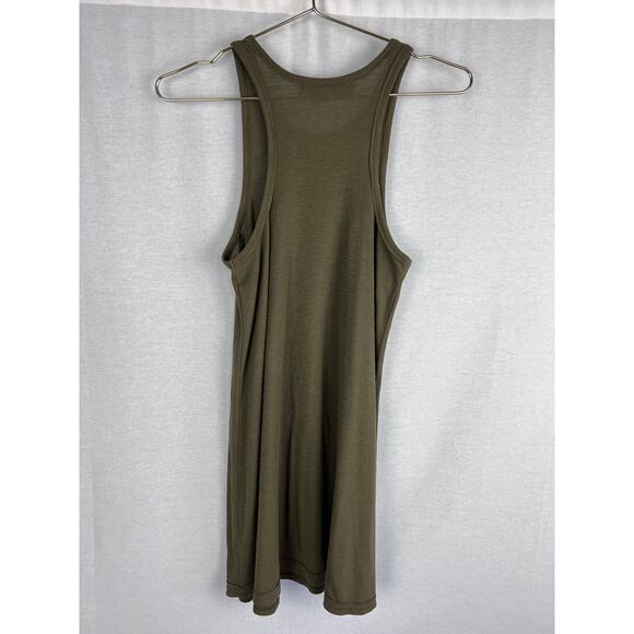 Free People Dress Olive Green Swing Tank Mini Summer Beachy Capsule Minimalist - Picture 5 of 8